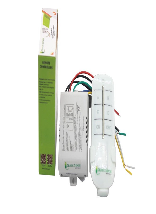 Quick Sense (QS-RF01) 4-Way RF Remote Control Switch - Wireless Remote Operated Light & Fan Controller, Standard Size Smart Switch for Home, Office & Automation - Image 3
